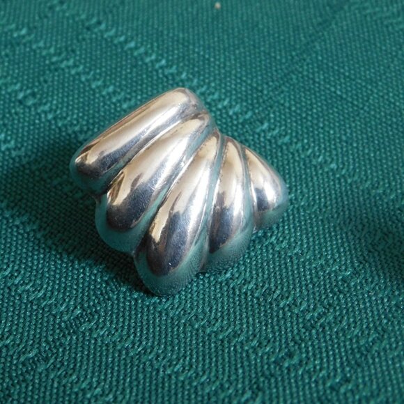 Pair of square sterling silver Art Deco style post earrings VGU - Picture 2 of 4